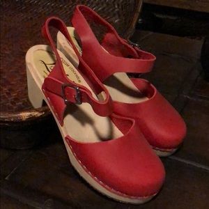 Lotta From Stockholm Red Leather Clog